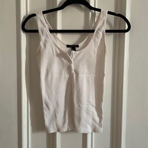 Forever21 White Tank Top with Buttons